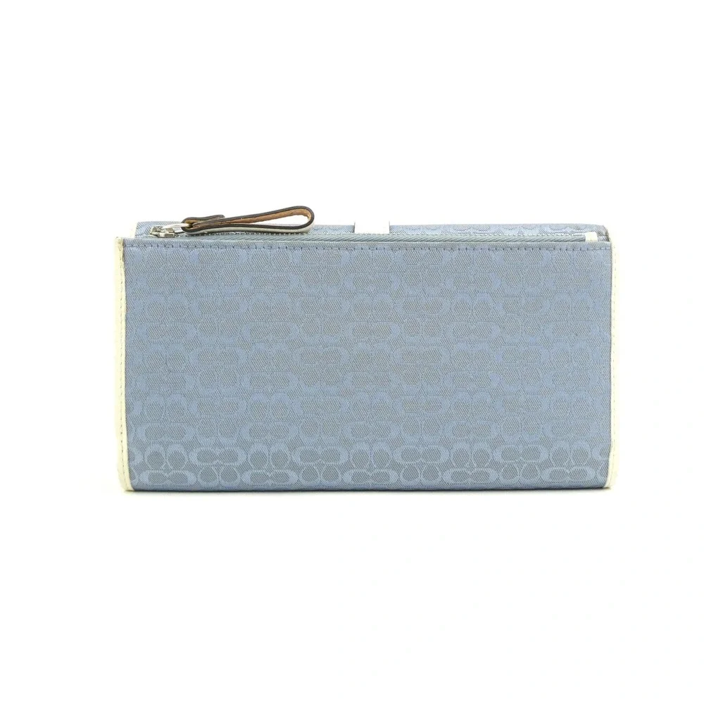 Coach Signature Light Blue Chalk Mini C Trifold Wallet